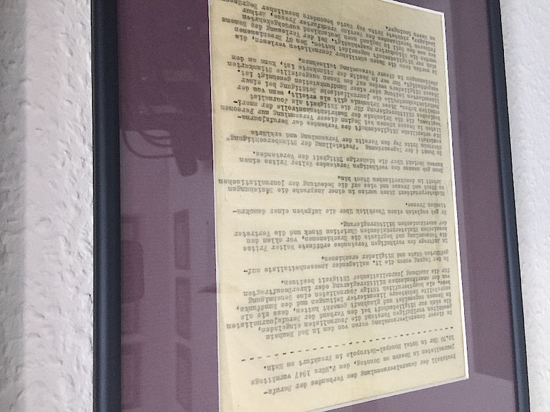 Protokoll und Originalunterschriften der Generalversammlung der Berufsjournalisten in Hessen am 2. März 1947. – Protokoll und Originalunterschriften der Generalversammlung der Berufsjournalisten in Hessen am 2. März 1947.